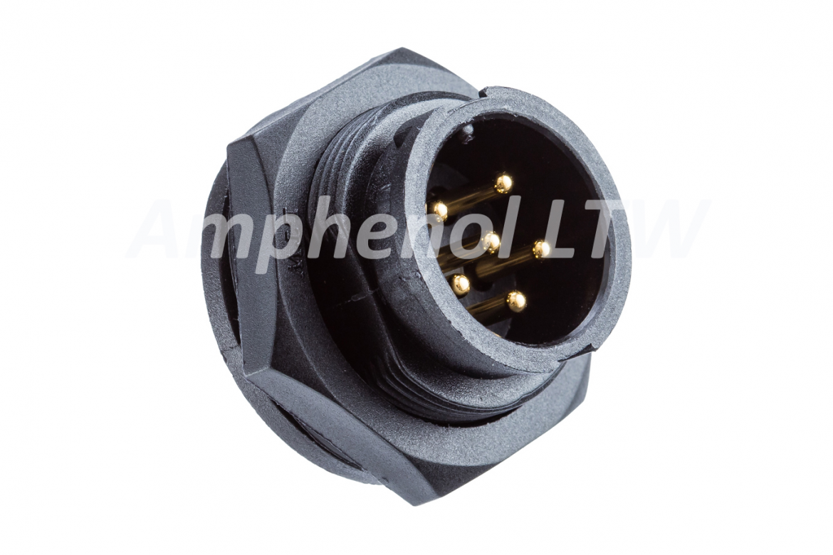 IP67 4 Way Circ Male Panel Conn Lock 10A