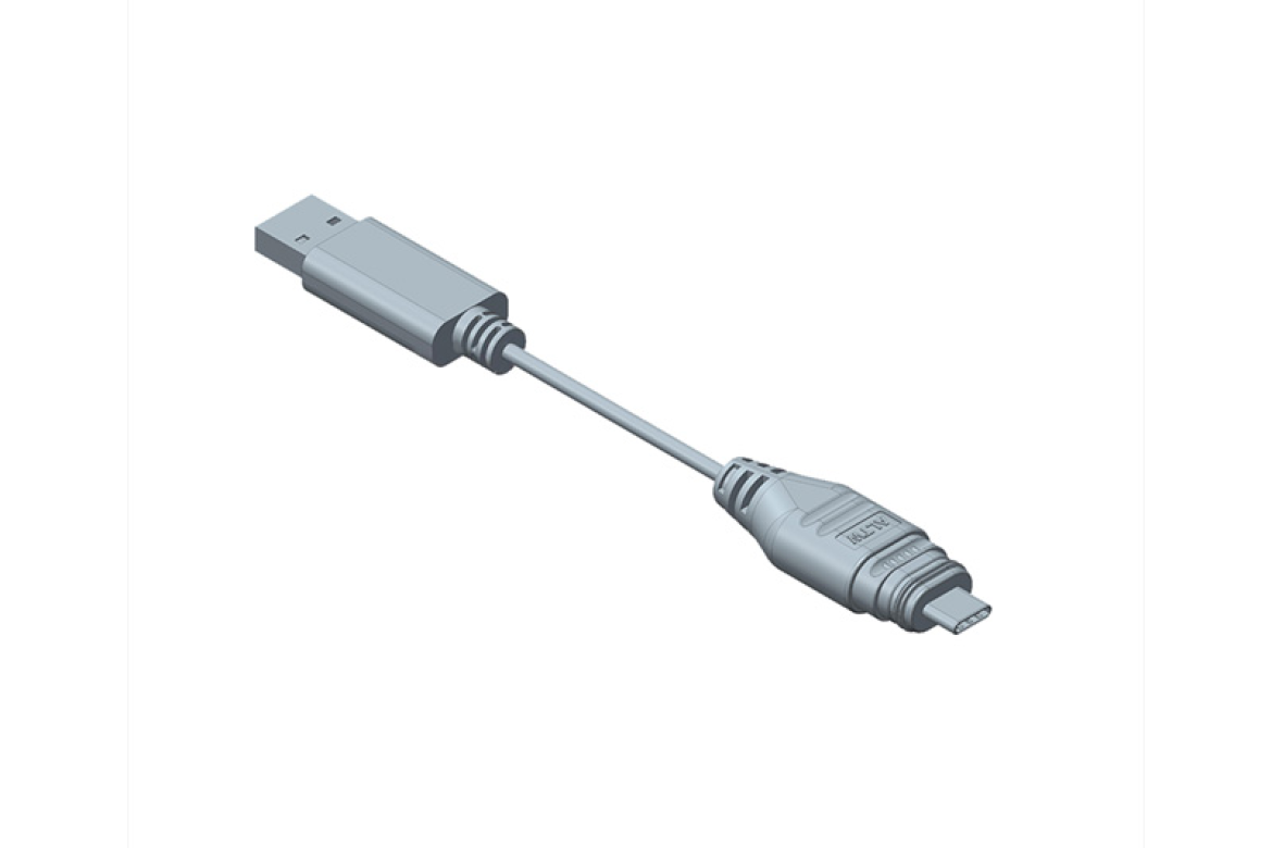 USB C IP68 to standard USB A straight male-male cable 1M fully moulded
