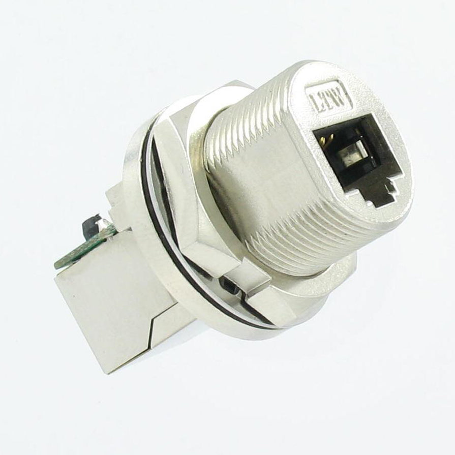 IP67 Unmated RJ45 Metal panel coupler F/F