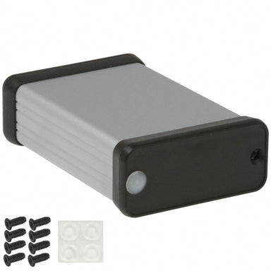 80 x 54 x 23mm Extruded Anodized Aluminium IP54 enclosure with plastic end plate