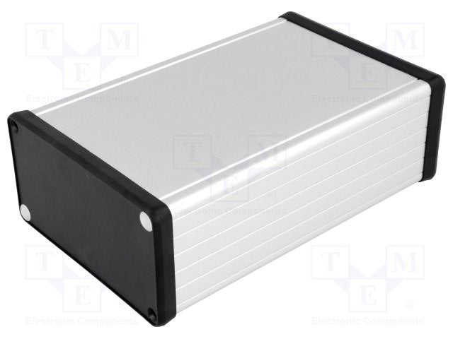 160 x 103 x 53mm Extruded Anodized Aluminium IP54  enclosure with plastic end plate