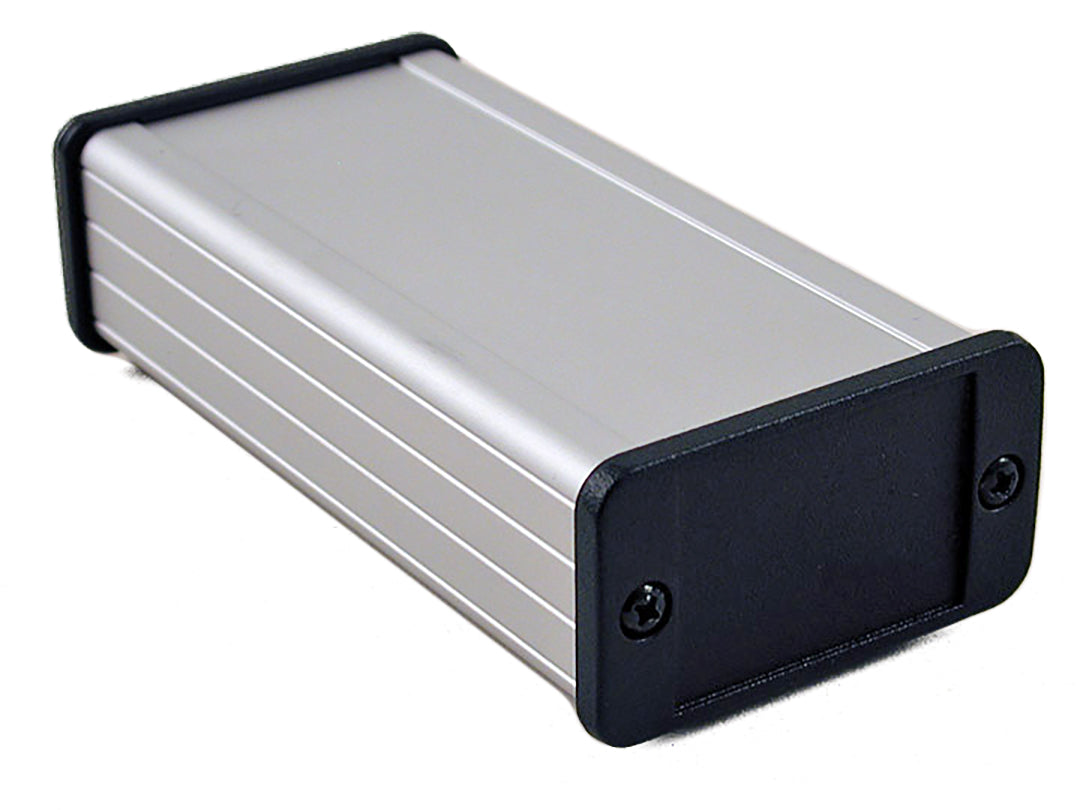 120 x 59 x 31mm Extruded Aluminium IP54 EMC screened enclosure with metal plate