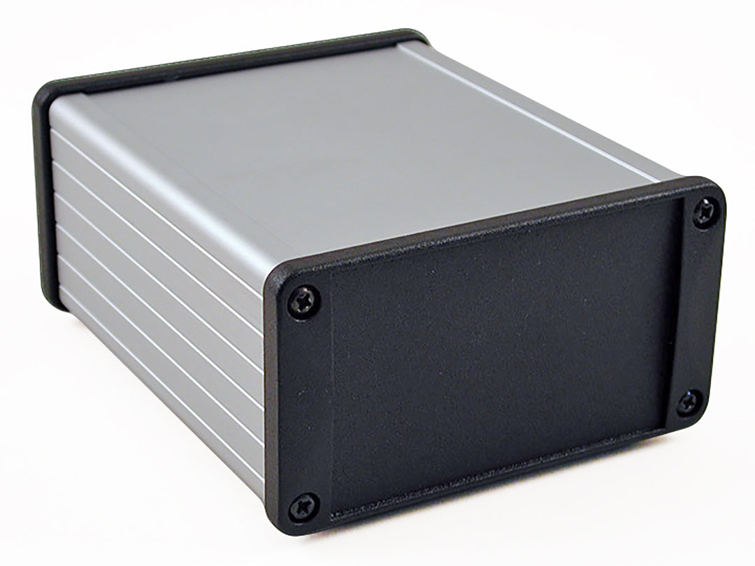 120 x 104 x 55mm Extruded Aluminium IP54 EMC screened enclosure with metal plate