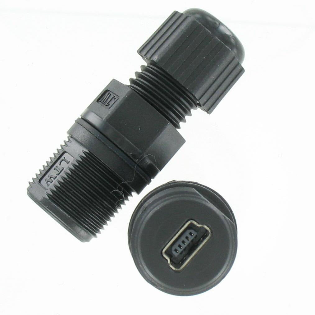 Mini-USB cable in line connector IP67